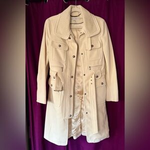 Laundry by Shelli Segal Wool Cream Women's Coat 10